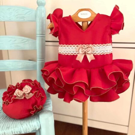Vestido de flamenca rojo para niña