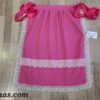Delantal de Huertana Adulta Rosa en Algodón con Puntilla Artesanal