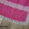 Delantal de Huertana Adulta Rosa en Algodón con Puntilla Artesanal