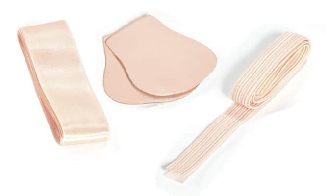 Kit accesorios puntas ballet So Danca con lazo elastico y protector