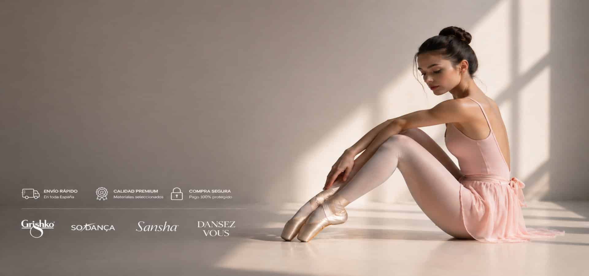 Bailarina con ropa de ballet profesional - tienda de danza online