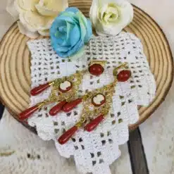 Pendientes coral traje regional