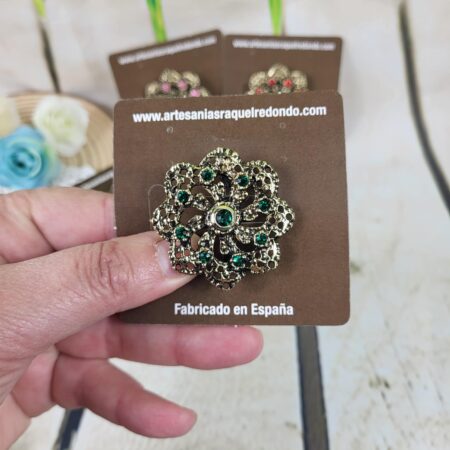 Broche dorado con piedras 376 - Imagen 4