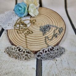 Broche para abanico con cadena dorado y plateado
