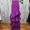 Falda flamenca elástica con volantes color buganvilla