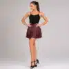 Falda de baile con volantes de licra negra para danza y festival