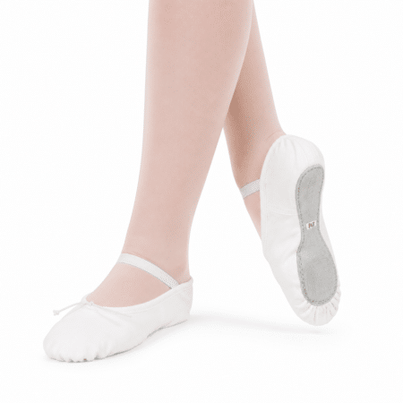 Zapatillas de ballet Sansha blancas de media punta en lona con suela partida
