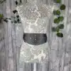 Fajín Flamenca Elástico Bordado Negro 2673 5 Fajín flamenca elástico negro bordado para mujer