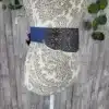 Fajín flamenca elástico negro bordado para mujer