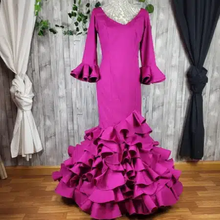 Traje flamenco buganvilla para mujer con volantes
