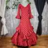 Bata rociera lunares roja para mujer con volantes