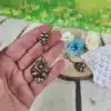 Pendientes calados cristal dorado con brillantes