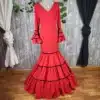 Traje de Flamenca Canastero Rojo Elástico para Mujer 2664 1 Traje de flamenca canastero rojo elástico para mujer