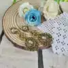 Pendientes flamenca vintage dorados con cristales brillantes