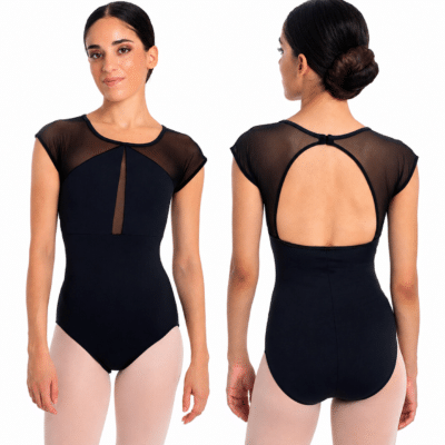 Maillot ballet manga corta Intermezzo con tul y espalda abierta