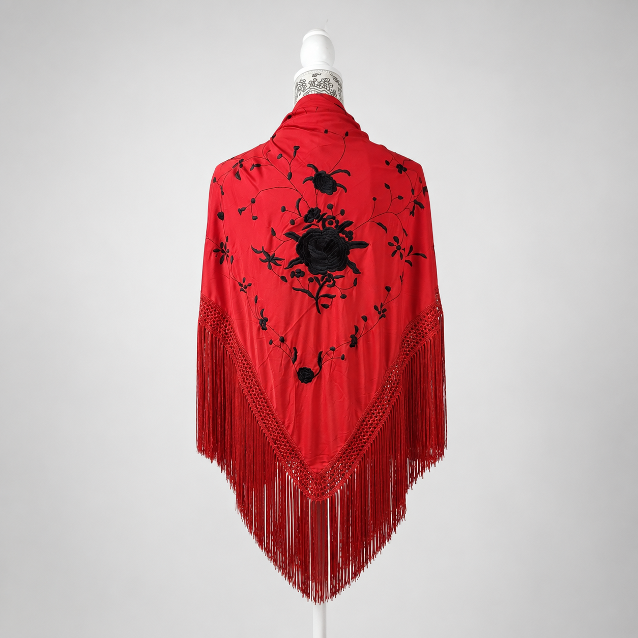 Mantón bordado rojo 2132 3 Mantón bordado rojo