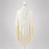 Mantón cuadrado bordado beige