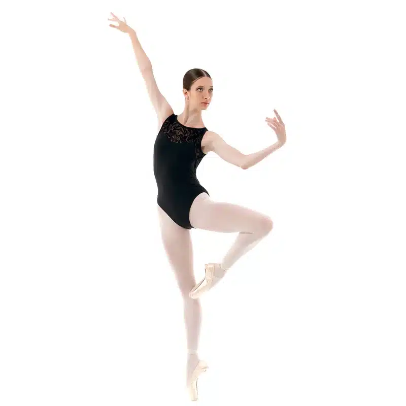 Maillot Grishko DA5018 3 Maillot ballet mujer Grishko DA5018 negro con espalda abierta y encaje