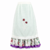Delantal regional flor bordada granate con puntillas