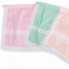 Delantal regional niña con puntilla en verde y rosa