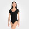 Maillot ballet Ophelia negro de manga corta