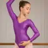 Maillot Ballet Malva Fruncido 2739 1 Maillot ballet malva de manga larga con escote fruncido