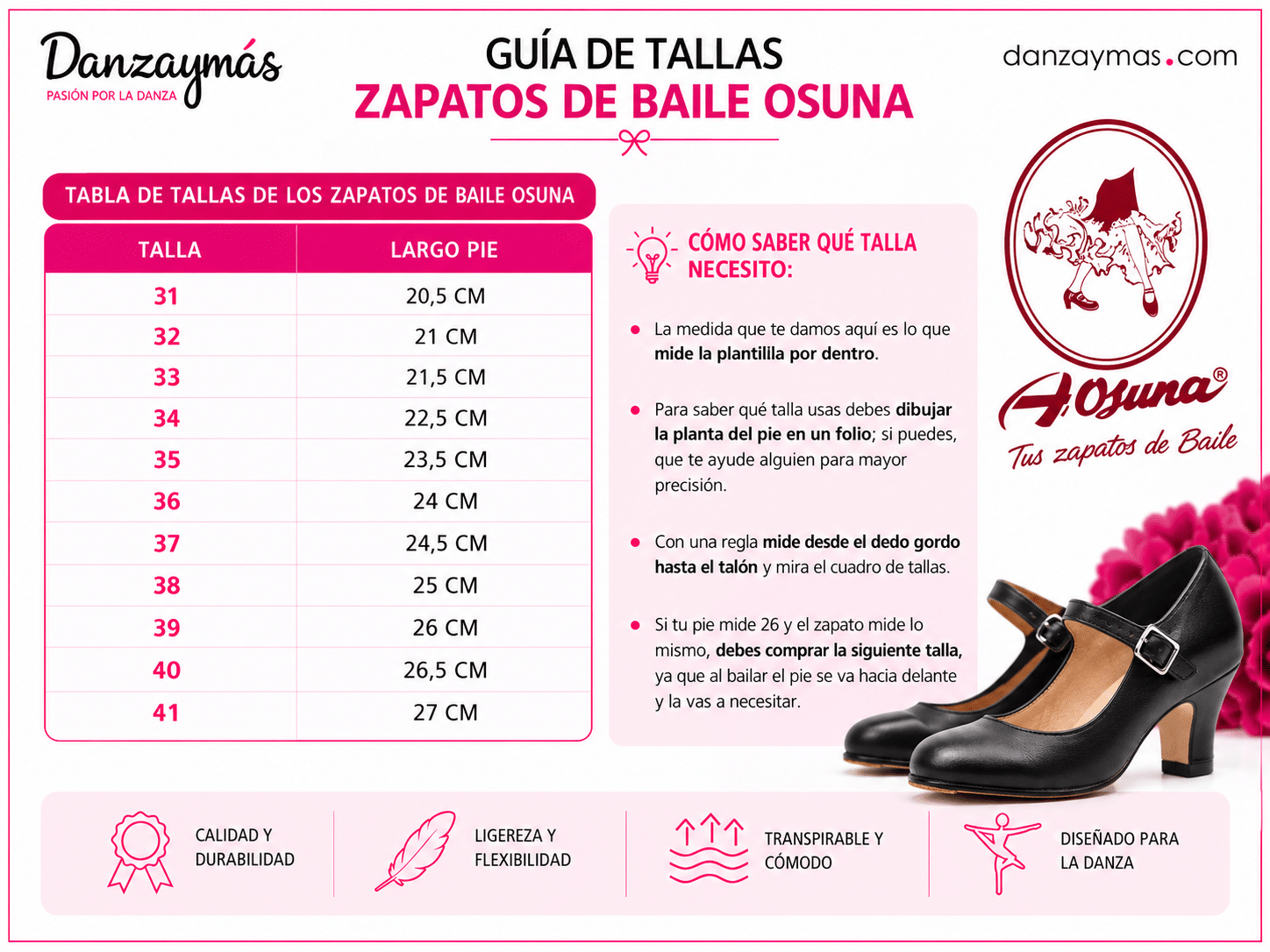 Guía de tallas Osuna zapatos