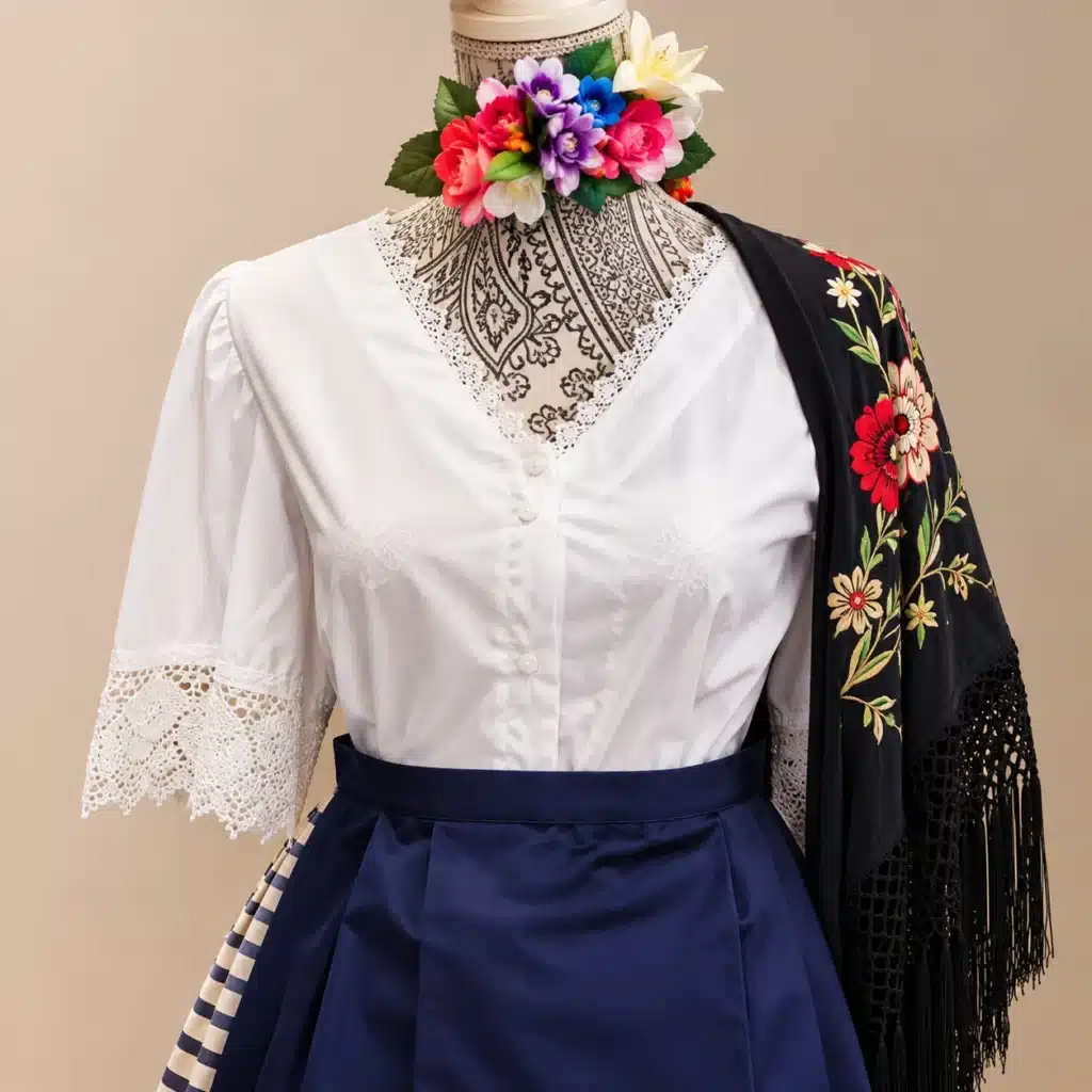 Traje regional de mujer con indumentaria tradicional
