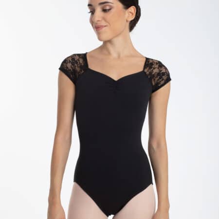 Maillot Intermezzo algodón orgánico negro con blonda