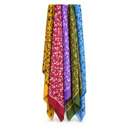Pañuelo huertano hombre Alcornoque floral de viscosa 100x100 cm en cinco colores